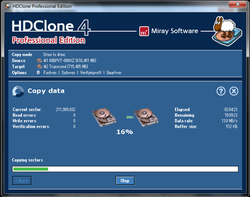 Wykonanie obrazu dysku dekodera przy pomocy programu HDClone